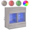 vidaXL TV Wall Cabinet with LED Lights Grey Sonoma 58.5x30x60.5 cm
