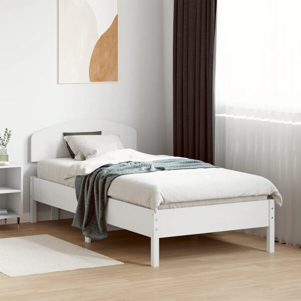 vidaXL Bed Frame without Mattress White 90x190 cm Single Solid Wood Pine