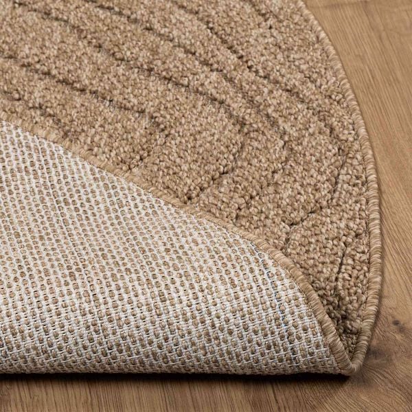 vidaXL Area Rugs Round Moire Natural &Oslash; 120 CM