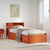 vidaXL Bed Frame without Mattress Wax Brown 75x190 cm Small Single Solid Wood Pine