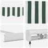 vidaXL Retractable Awning Green and White 300 x 250 cm