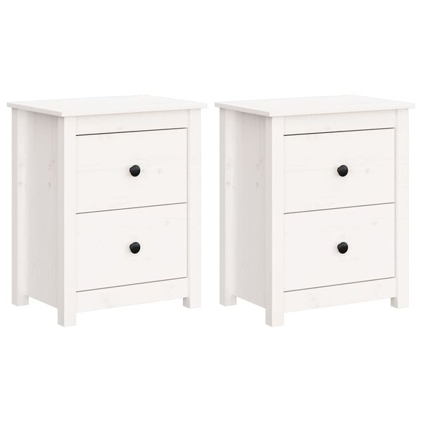 vidaXL Bedside Cabinets 2 pcs White 50x35x61.5 cm Solid Wood Pine