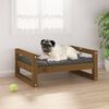 vidaXL Dog Bed Honey Brown 65.5x50.5x28 cm Solid Pine Wood