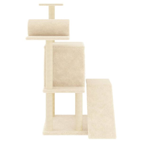 vidaXL Cat Tree with Sisal Scratching Posts Cream 110.5 cm