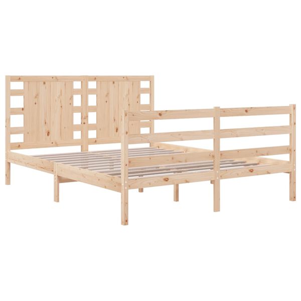 vidaXL Bed Frame without Mattress 135x190 cm Double Solid Wood Pine