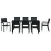 vidaXL Garden Dining Set 9 pcs Black Powder-Coated Steel