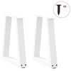 vidaXL Coffee Table Legs V-Shape 2 pcs White 28x(42-43.3) cm Steel