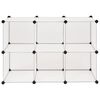 vidaXL Storage Cube Organiser with 6 Compartments White