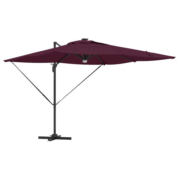 vidaXL Roma Parasol Red 286 x 285 x 270 cm Aluminium and Polyester