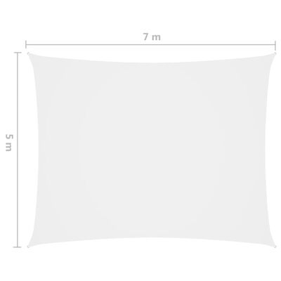 vidaXL Sunshade Sail Oxford Fabric Rectangular 5x7 m White