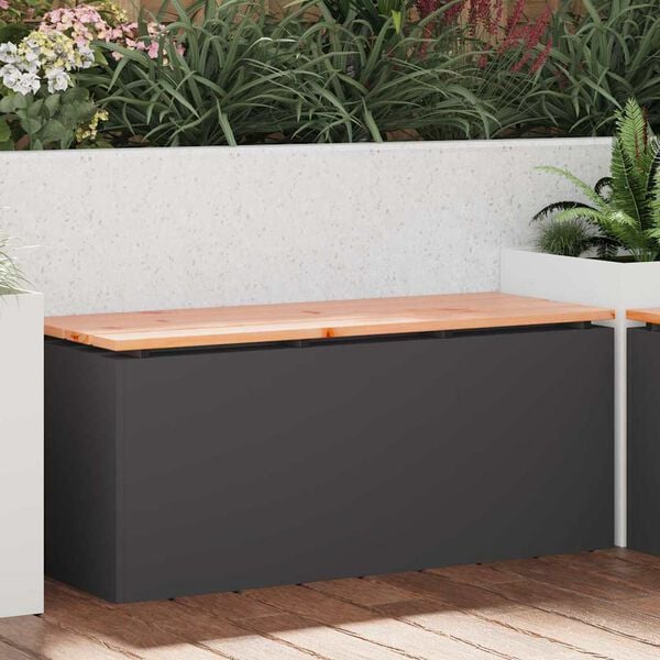 vidaXL Garden Bench Black 100 x 40 x 43 cm Steel
