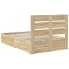 vidaXL Bed Frame with Drawer Sonoma Oak 120 x 200 cm Engineered Wood