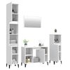 vidaXL 4 Piece Bathroom Furniture Set High Gloss White Engineered Wood