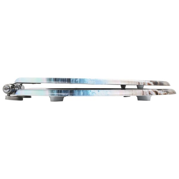 vidaXL WC Toilet Seat with Soft Close Lid MDF Muschel Design