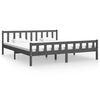 vidaXL Bed Frame without Mattress Grey Solid Wood Super King