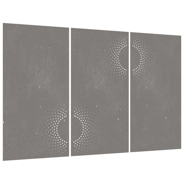vidaXL Garden Wall Decorations 3 pcs 105x55 cm Corten Steel Sun Design