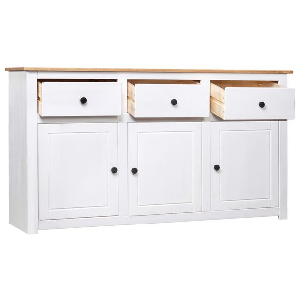 vidaXL Sideboard White 135x40x80 cm Solid Pinewood Panama Range