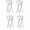 vidaXL Bar Table | Set of 4 | Cream | MDF Tabletop, Iron Legs | Standard