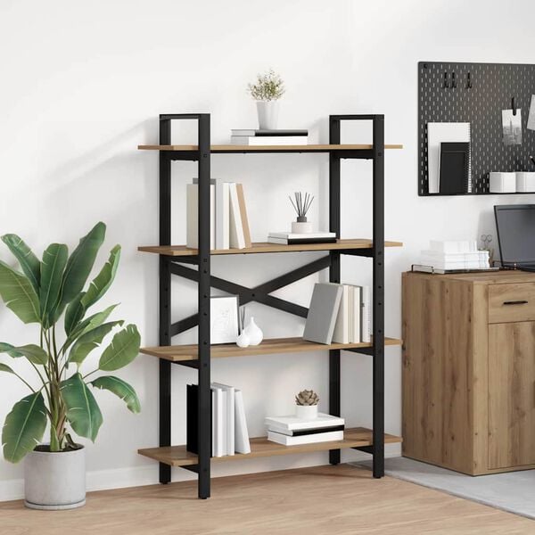 vidaXL Bookshelf Artisan Oak 100 x 33.5 x 140 cm Engineered Wood