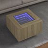 vidaXL Coffee Table with LED Sonoma Oak 60x60x40 cm Engineered Wood