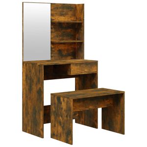 vidaXL Dressing Table Set Smoked Oak 74.5x40x141 cm