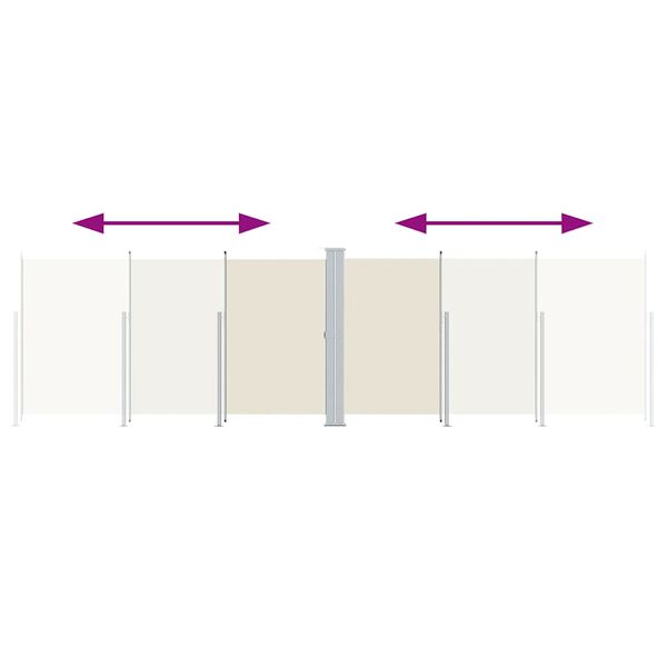 vidaXL Retractable Side Awning Cream 180x600 cm