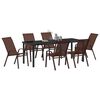 vidaXL Garden Dining Set 7 pcs Brown and Black Powder-coated Steel