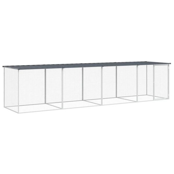 vidaXL Chicken Cage with Roof Anthracite 403x98x90 cm Galvanised Steel