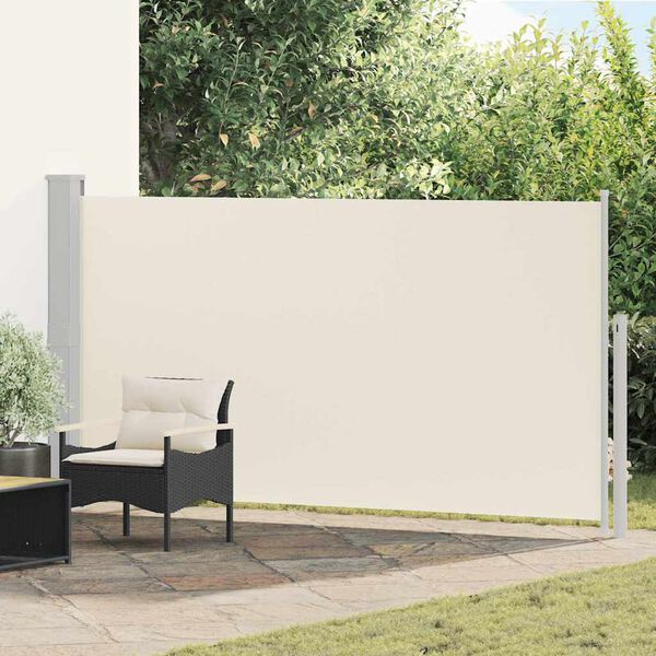 vidaXL Patio Retractable Side Awning 170x300 cm Cream