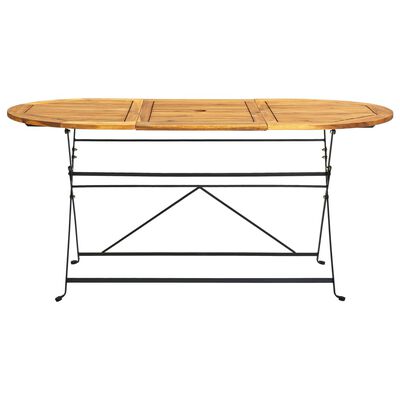 vidaXL Garden Table 160x85x74 cm Solid Acacia Wood Oval