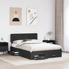 vidaXL Bed Frame with Headboard Black 140 x 190 cm Engineered Wood