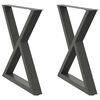 vidaXL Dining Table Legs 2 pcs Anthracite 80x(72-73.3) cm Steel