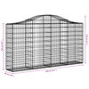 vidaXL Arched Gabion Baskets 12 pcs 200x30x100/120 cm Galvanised Iron
