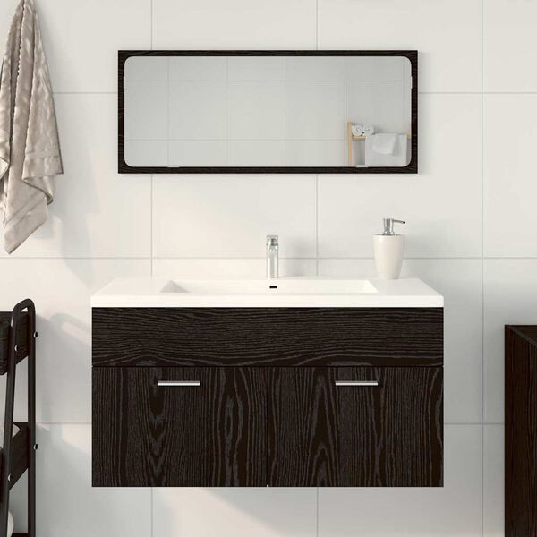 vidaXL Bathroom Furniture Set 2 pcs Black Oak 90 x 38.5 x 46 cm