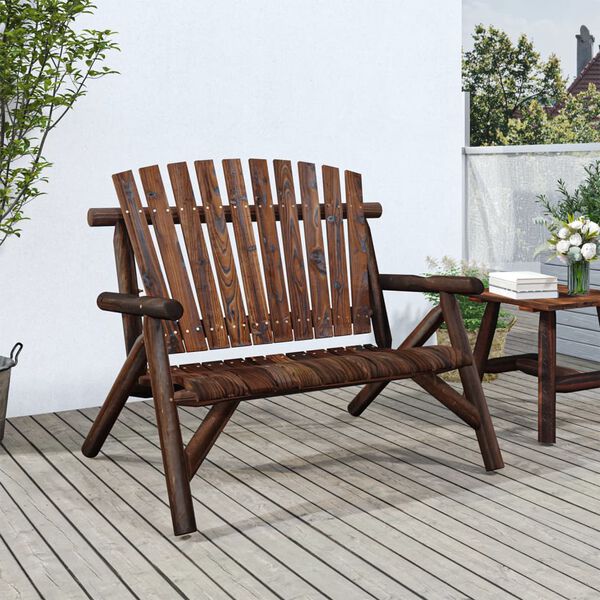 vidaXL 2-Seater Garden Bench 119x85x98 cm Solid Wood Spruce