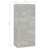 vidaXL Wardrobe Concrete Grey 80x52x180 cm Engineered Wood