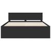 vidaXL Bed Frame with Headboard Black 200 x 200 cm Engineered Wood