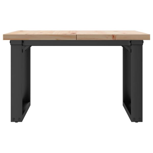 vidaXL Coffee Table O-Frame 60x60x40.5 cm Solid Wood Pine and Steel