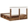 vidaXL Bed Frame with Headboard Old Wood 160 x 200 cm Solid Pine Wood