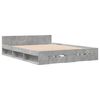 vidaXL Bed Frame with Drawers without Mattress Concrete Grey 150x200 cm King Size