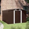 vidaXL Garden Shed 257x298x178 cm Metal Brown