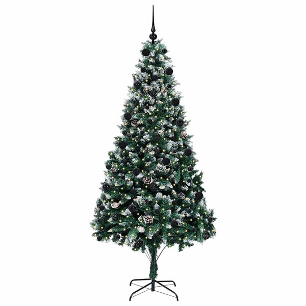 vidaXL Artificial Christmas Tree with 300 LEDs with Stand Green 210 cm