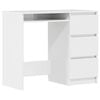 vidaXL Desk | High gloss white | Engineered wood | 90 cm long desk | Drawers