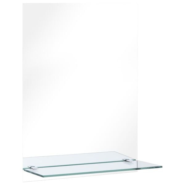 vidaXL Wall Mirror with Shelf 30x50 cm Tempered Glass