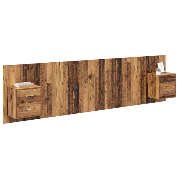vidaXL Headboard with Cabinet 3 pcs Old Wood Engineered Wood