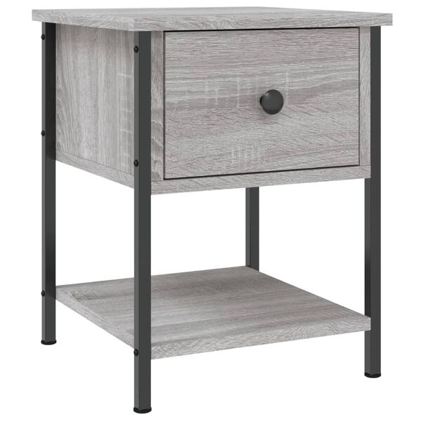 vidaXL Bedside Table Grey Sonoma 34x35.5x45 cm Engineered Wood
