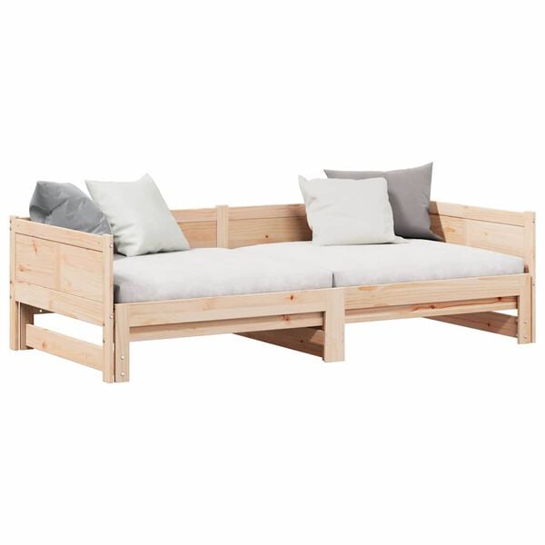 vidaXL Pull-out Day Bed Brown 203.5 x 184 x 56.5 cm Solid Pine Wood