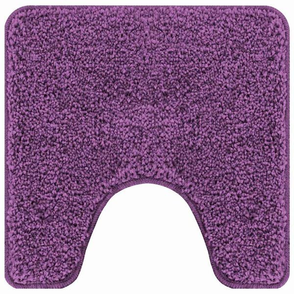 vidaXL Anti-slip Bath Mat with Toilet Cut Purple 50 x 50 cm PP