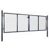 vidaXL Mesh Garden Gate Galvanised Steel 300x75 cm Grey