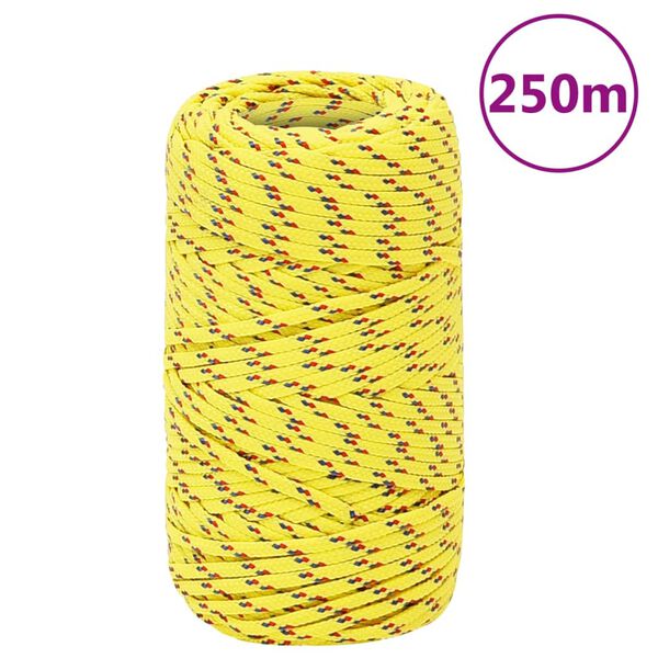 vidaXL Boat Rope Yellow 2 mm 250 m Polypropylene